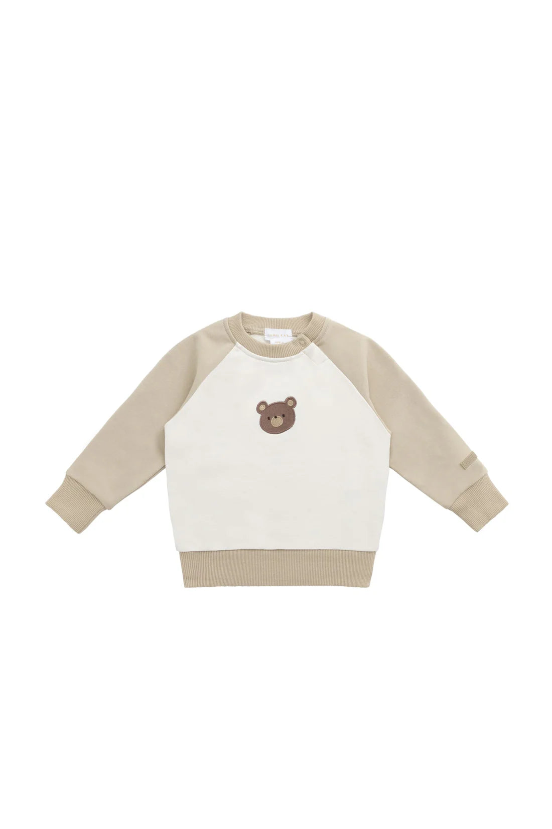 Organic Cotton Tao Sweatshirt - Biscuit/Cloud Bobbie Bear