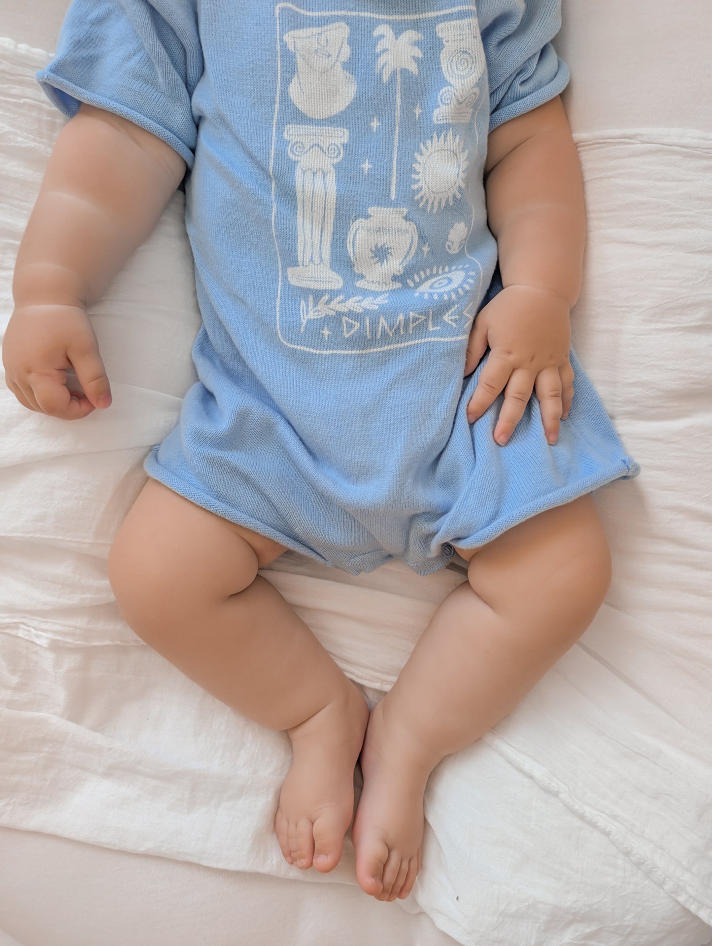 Aegean Blue | Summer Organic Cotton Baby Playsuit