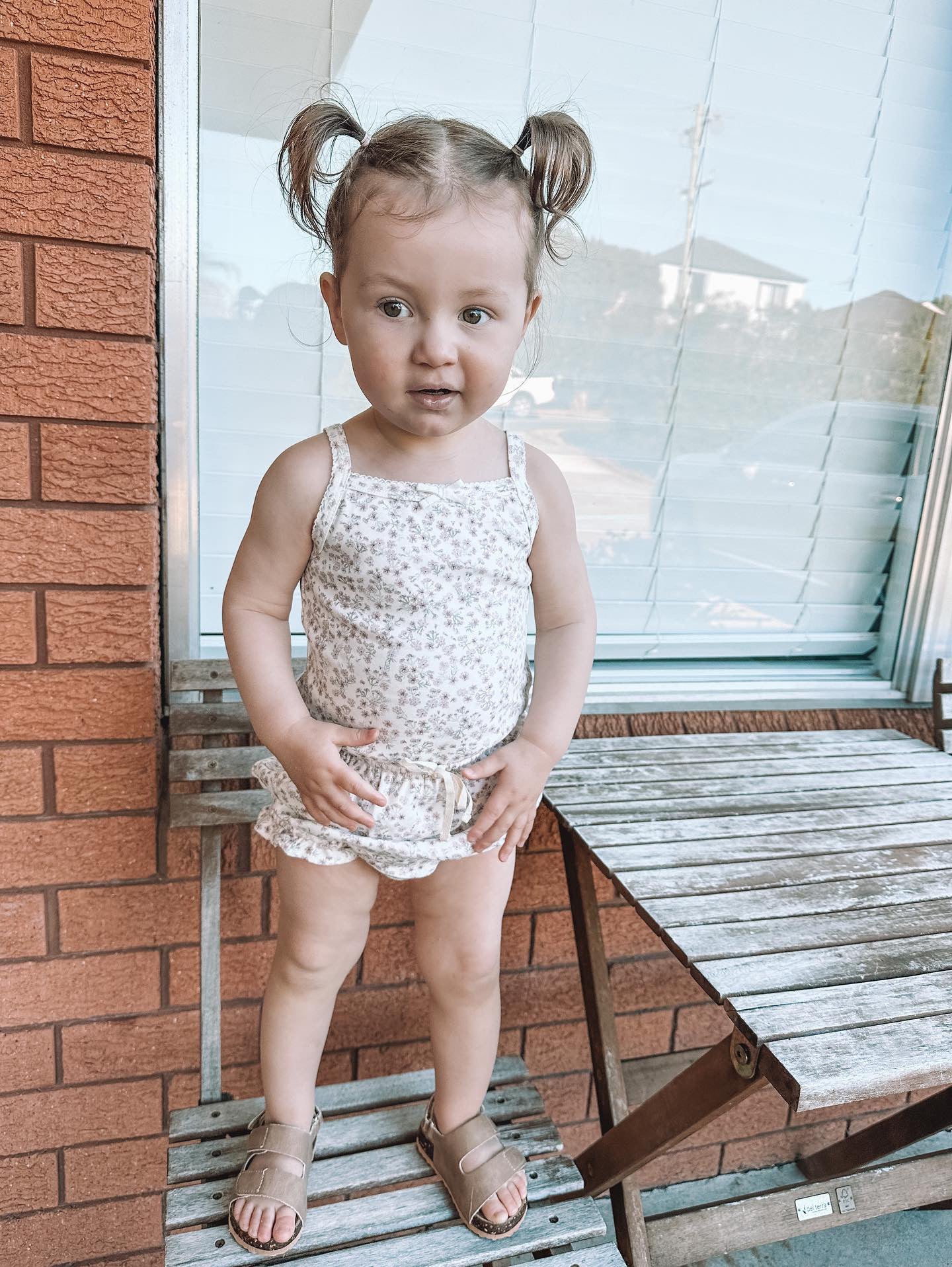(Size 2) Organic Cotton Bridget Singlet Bodysuit - Posy Floral
