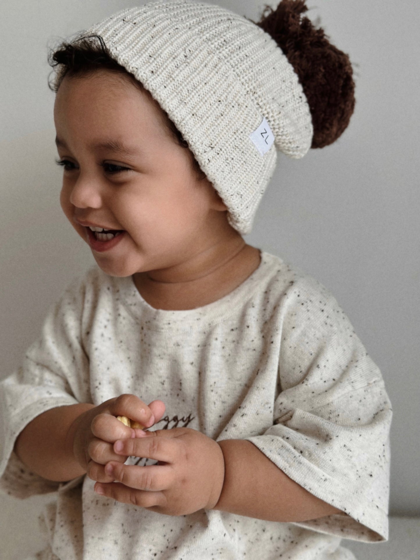 (0-3M) BEANIE | COCOA FLECK