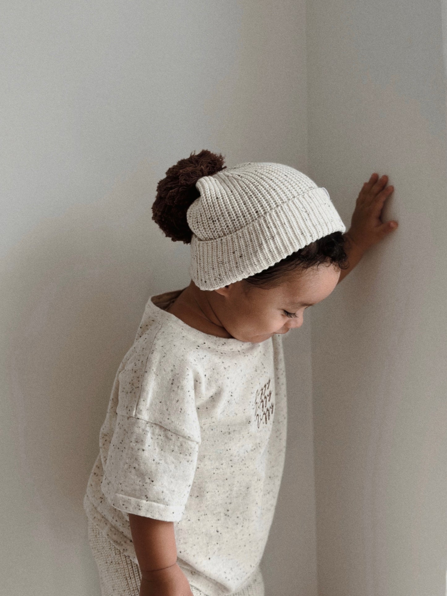 (0-3M) BEANIE | COCOA FLECK