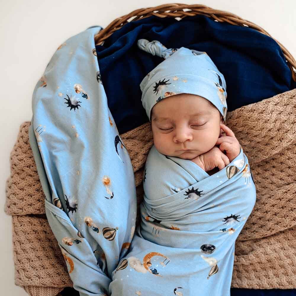 Dream Organic Jersey Wrap & Beanie Set