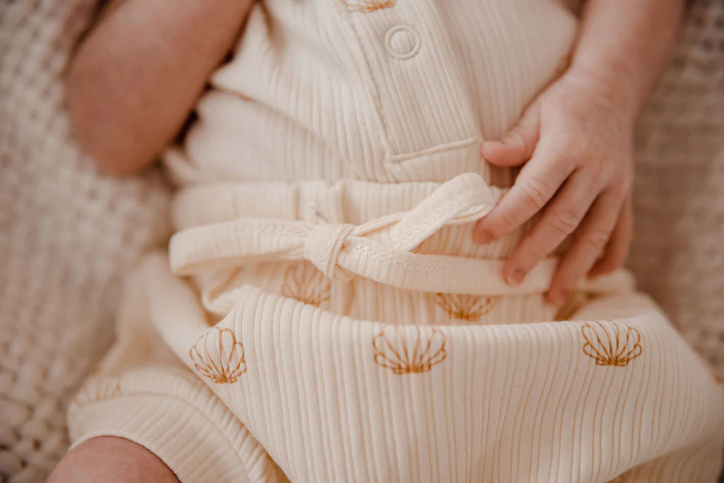 Ribbed Shorts - Nude Seashell