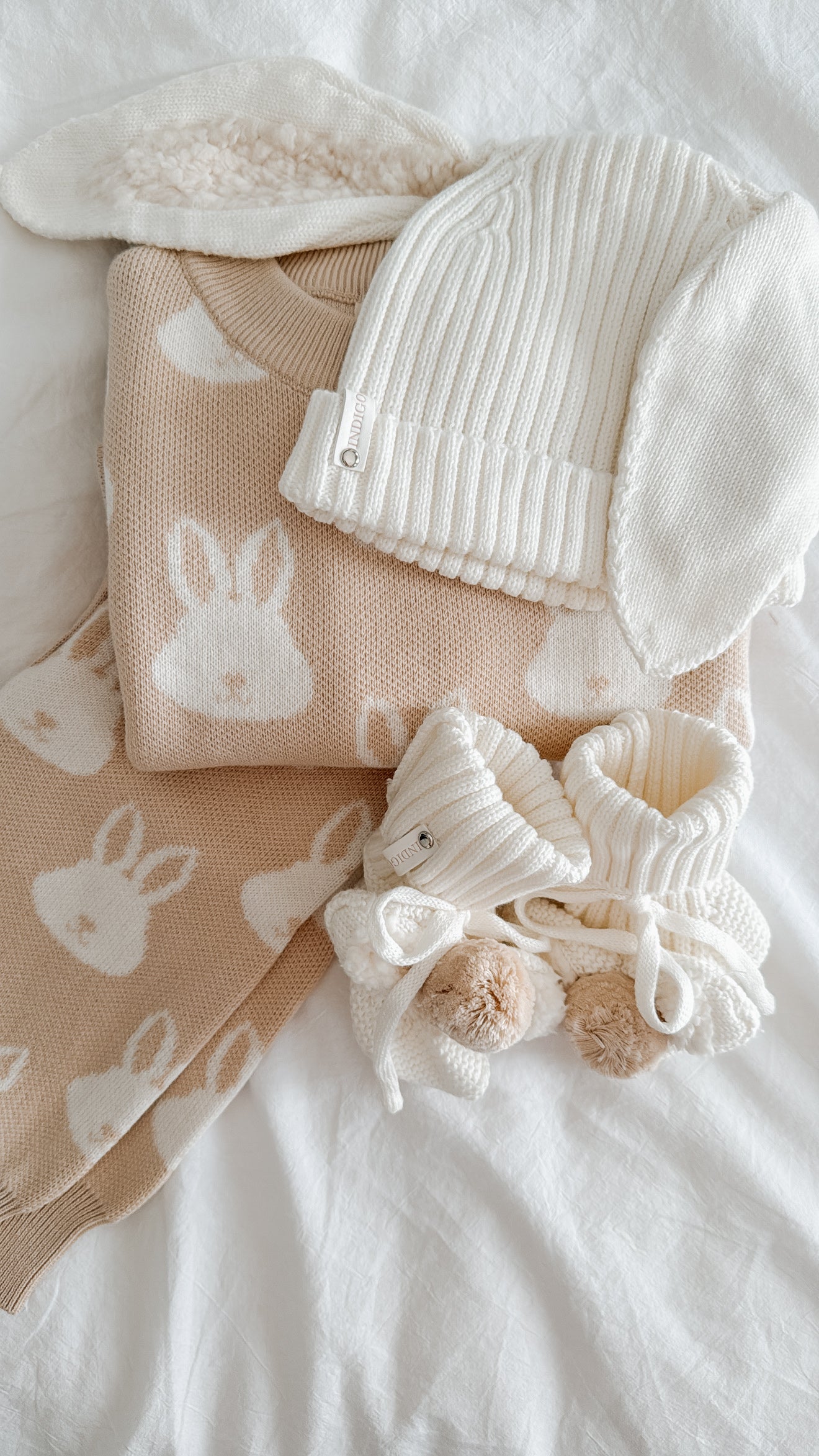 Sherpa Bunny Booties - Oat