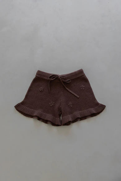 Knit Embroidered Shorts | Cocoa