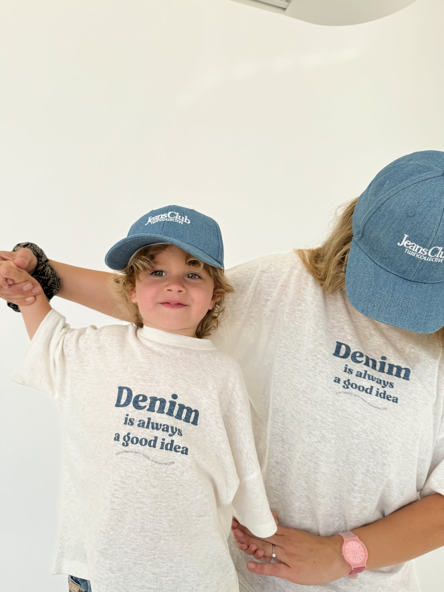 Denim Idea Tee - Off White (Kids & Women)